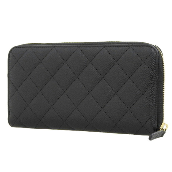 CHANEL Black Caviar Leather Logo Wallet - Picture 2 of 9